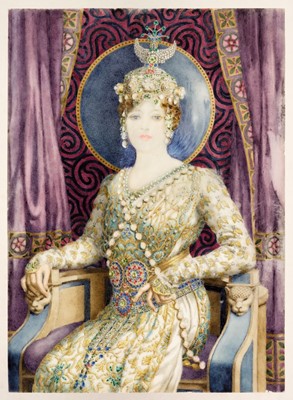 Lot 433 - Miniature. Portrait of Sarah Bernhardt as Empress Théodora, circa 1920-1930