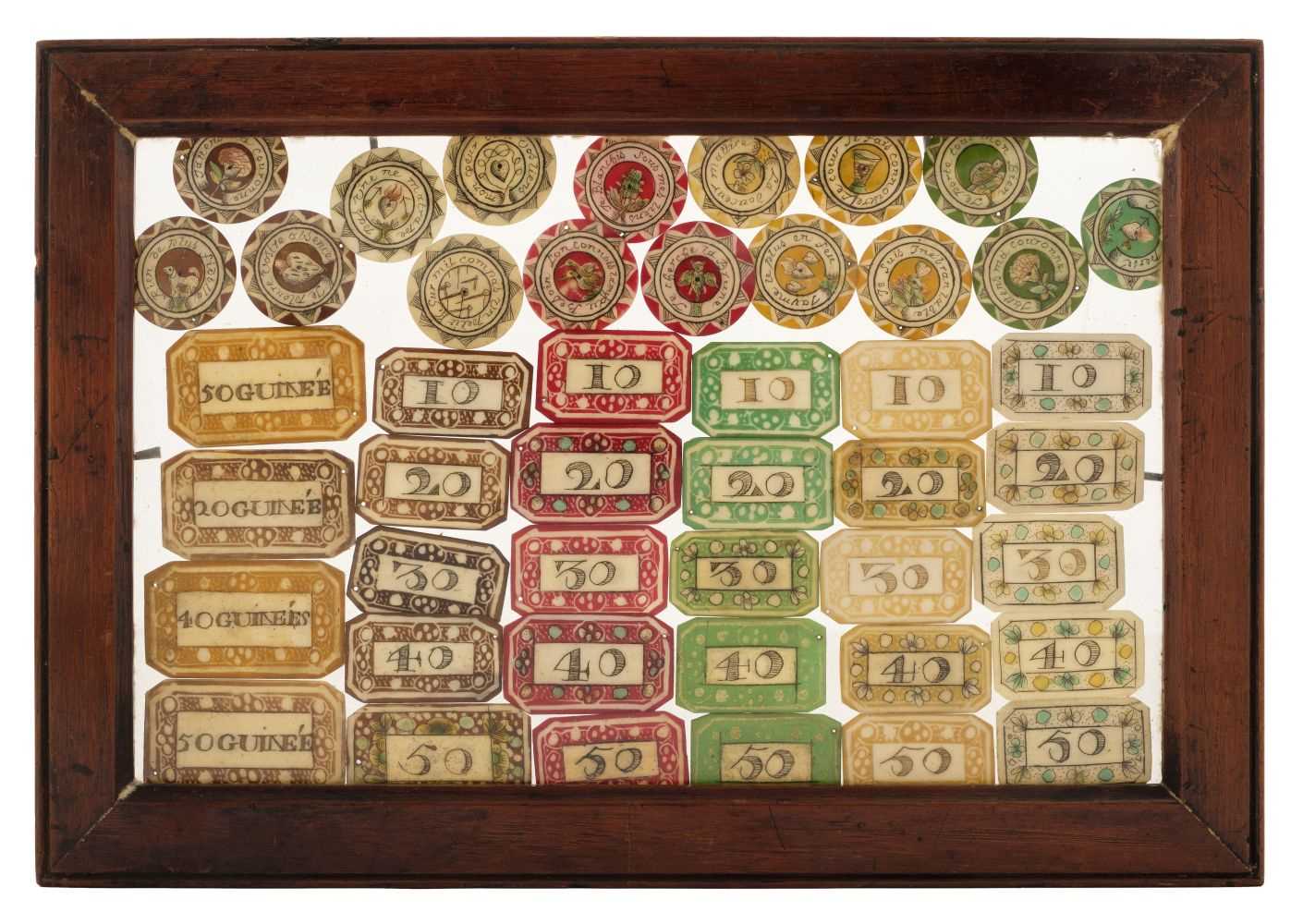 Lot 115 - Game. A collection of early 18th century French ivory counters