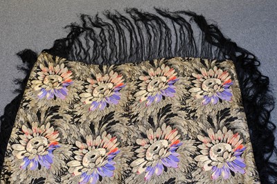Lot 281 - Shawls. A large lurex shawl, 1920s, and 2 others
