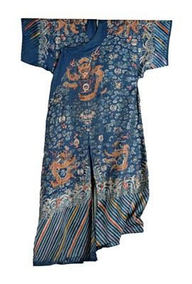 Lot 263 - Chinese Dragon Robe. A 19th century brocade silk Dragon Robe