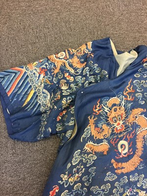 Lot 263 - Chinese Dragon Robe. A 19th century brocade silk Dragon Robe