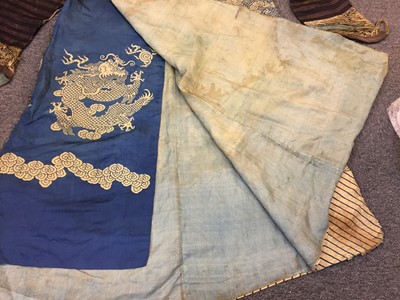 Lot 263 - Chinese Dragon Robe. A 19th century brocade silk Dragon Robe