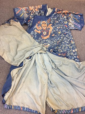 Lot 263 - Chinese Dragon Robe. A 19th century brocade silk Dragon Robe