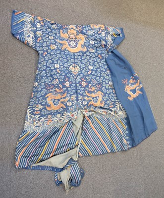 Lot 263 - Chinese Dragon Robe. A 19th century brocade silk Dragon Robe