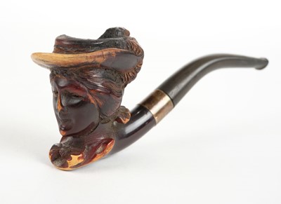 Lot 144 - Pipes. A collection of Victorian and later pipes including a skull pipe