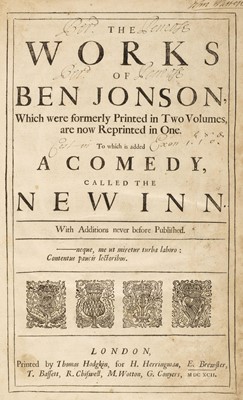 Lot 236 - Jonson (Ben). The Works, 1692