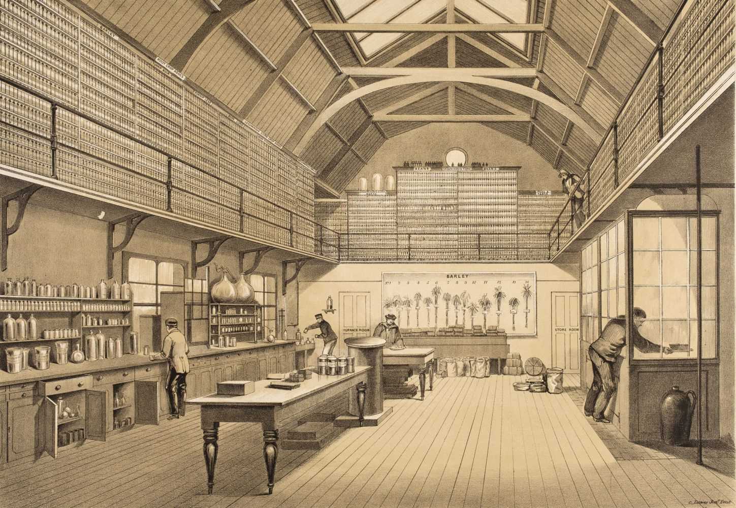 Lot 88 - Rothamsted Experimental Station. Drawings of the Lawes Testimonial Library [2 copies], 1860