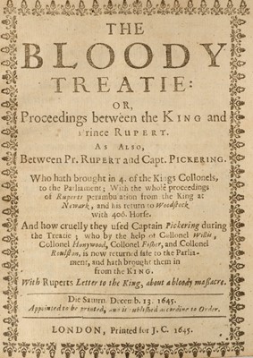 Lot 222 - English Civil War. The Bloody Treatie, 1st edition, 1645