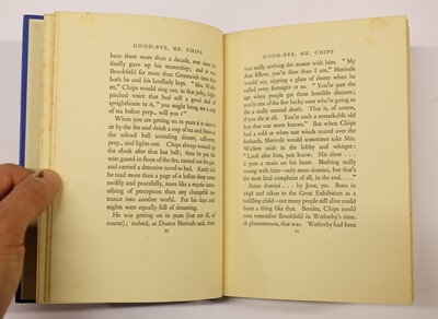 Lot 568 - Hilton (James). Good-bye Mr. Chips, 1st UK edition, 1934, signed, in the dust jacket