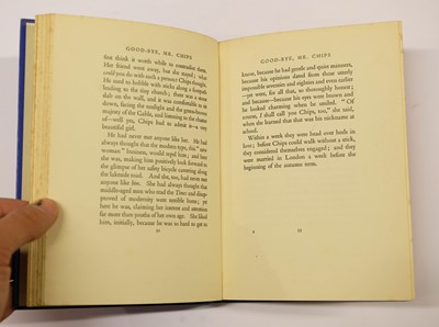 Lot 568 - Hilton (James). Good-bye Mr. Chips, 1st UK edition, 1934, signed, in the dust jacket