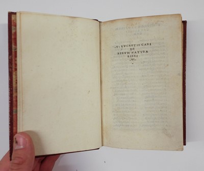 Lot 240 - Lucretius Carus (Titus). De rerum natura libri VI, Florence: Filippo Giunta, 1512