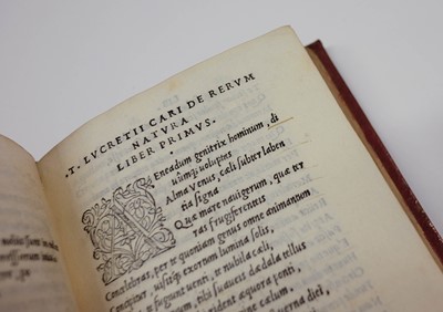 Lot 240 - Lucretius Carus (Titus). De rerum natura libri VI, Florence: Filippo Giunta, 1512