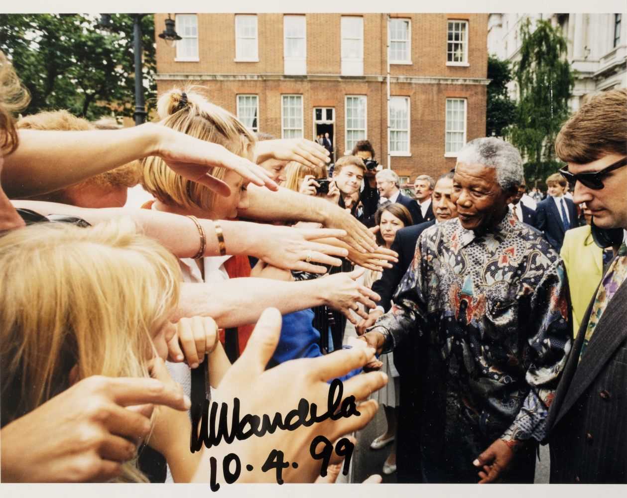 Lot 250 - Mandela (Nelson, 1918-2013). Nelson Mandela shaking hands with supporters in London