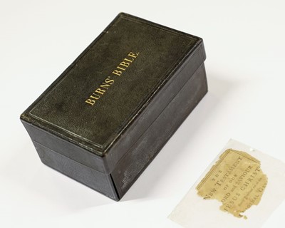 Lot 207 - Burns (Robert, 1759-1796). 'Bible used by the Poet Burns during his last illness at Brow-Well'