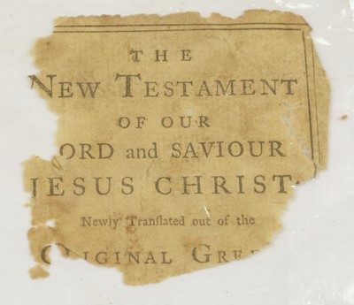 Lot 207 - Burns (Robert, 1759-1796). 'Bible used by the Poet Burns during his last illness at Brow-Well'