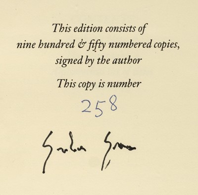Lot 563 - Greene (Graham). Why the Epigraph? [and] Yes and No, 1989 & 1983, signed by the author