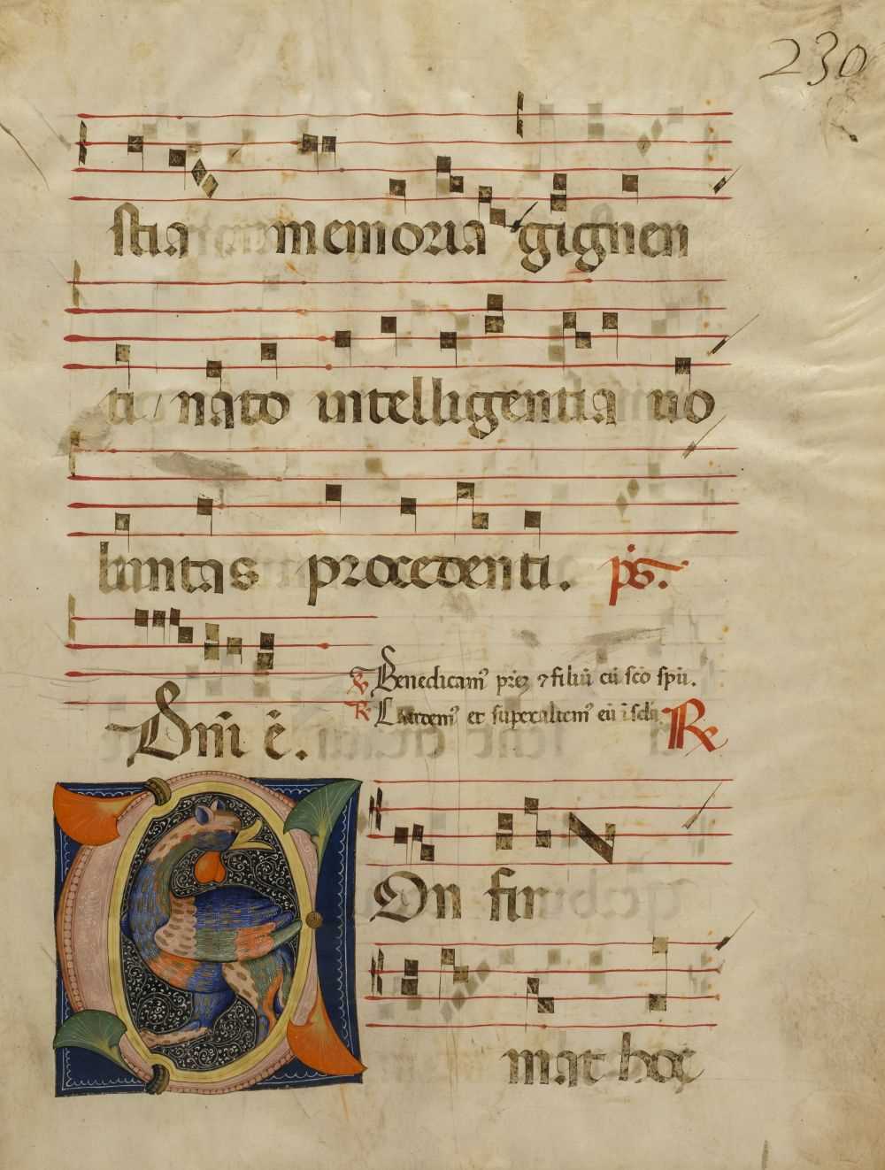 Lot 276 - Continental illuminations. Antiphonary leaf