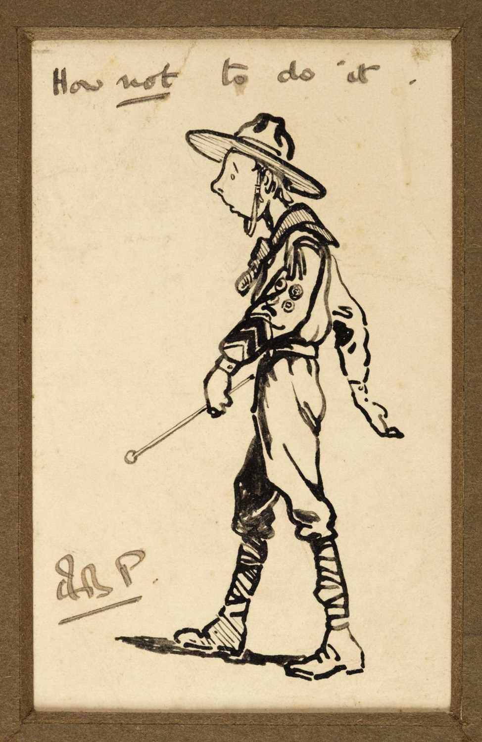 Lot 461 - Baden-Powell (Robert, 1st Baron, 1857-1941). Original sketch of a slouching boy scout