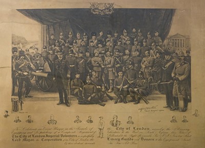 Lot 26 - City of London Imperial Volunteers. Large lithographic print, Fine Art Press, 1900