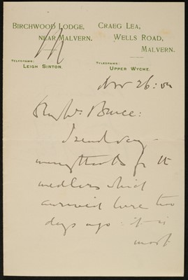 Lot 465 - Elgar (Edward, 1857-1934). Autograph letter signed, 1922