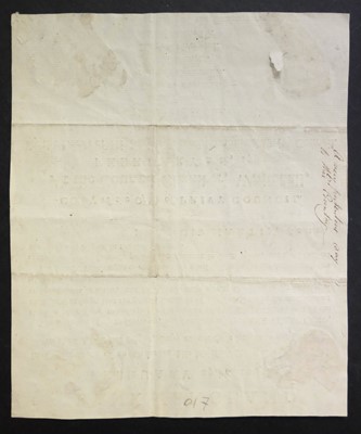 Lot 254 - Bank of England Broadside. February 27th, 1797
