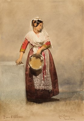 Lot 486 - Haag (Carl, 1820-1915). Italian peasant girl in a landscape, 1899