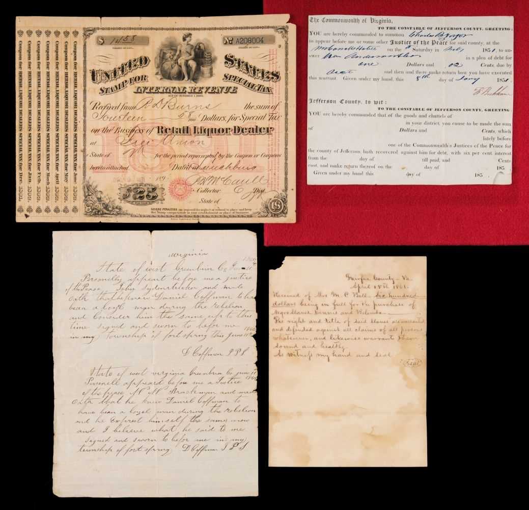 Lot 3 - American Civil War; Virginia. Group of documents, 19th century