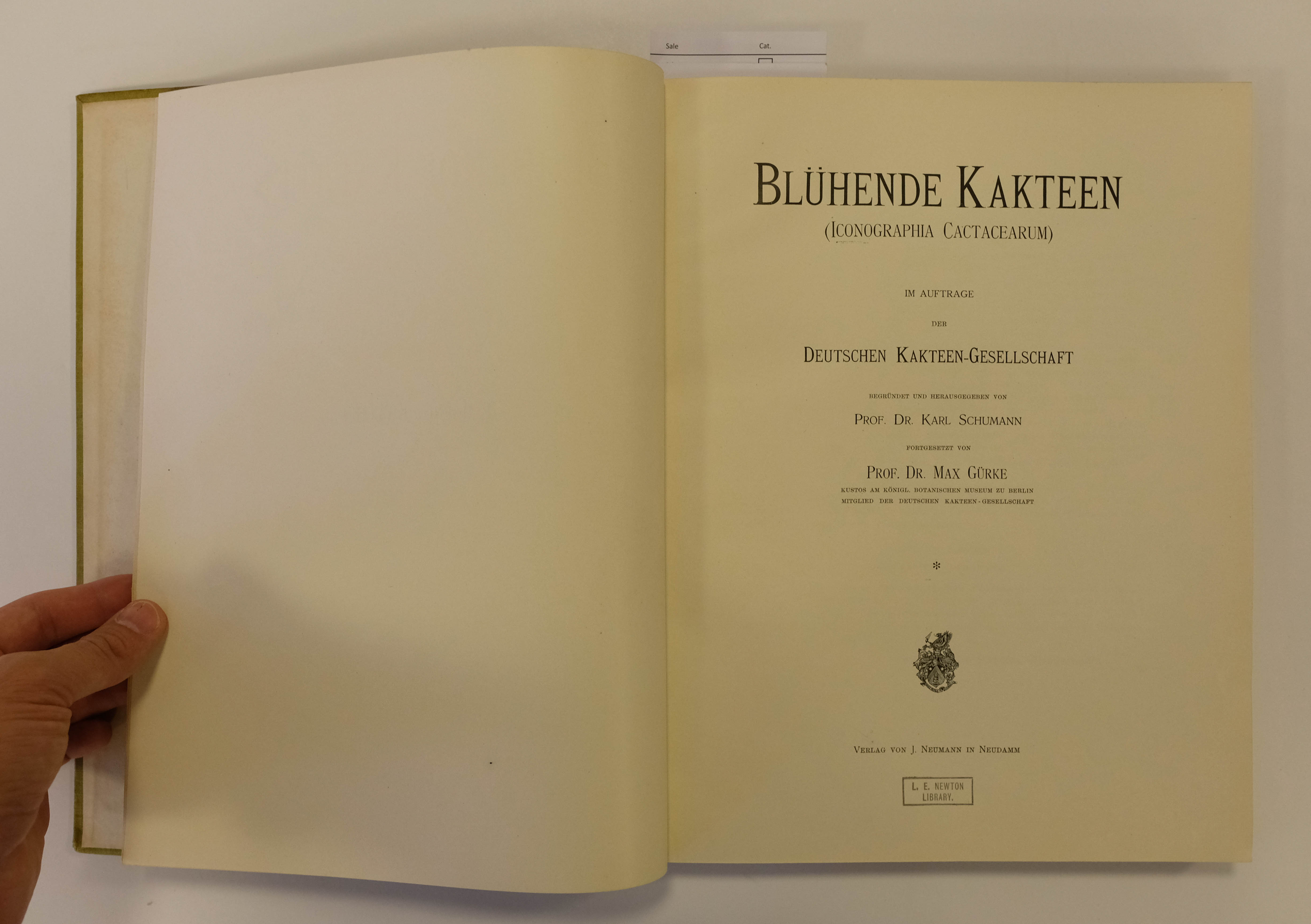 Lot 114 - Schumann (Karl). Blühende Kakteen