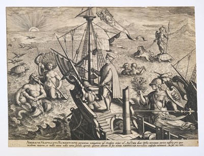 Lot 382 - Collaert (Adriaen, circa 1560-1618). Amerigo Vespucci on his ship