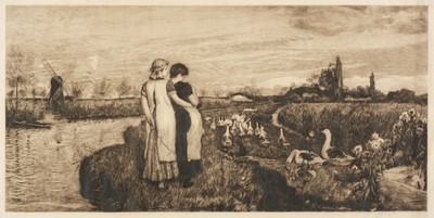 Lot 509 - Macbeth (Robert Walker, 1848 - 1910). In the Fens, Evening, 1887