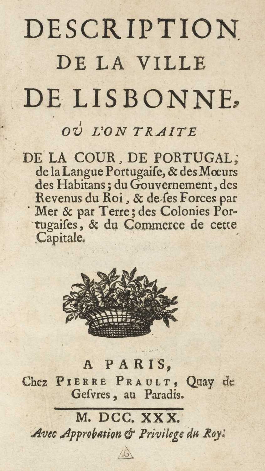 Lot 19 - Portugal. Description de la ville de Lisbonne, Paris, 1730