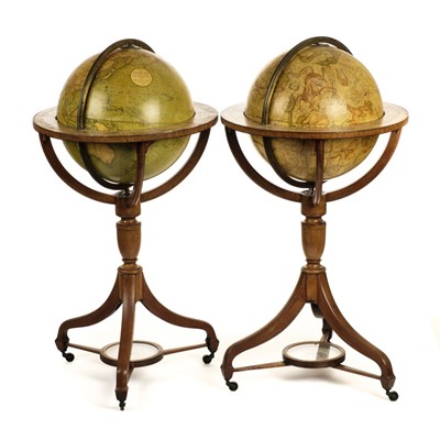 Lot 198 - Globes. (Cary John & William), A pair of 15 inch English Library globes 1818 & 1819