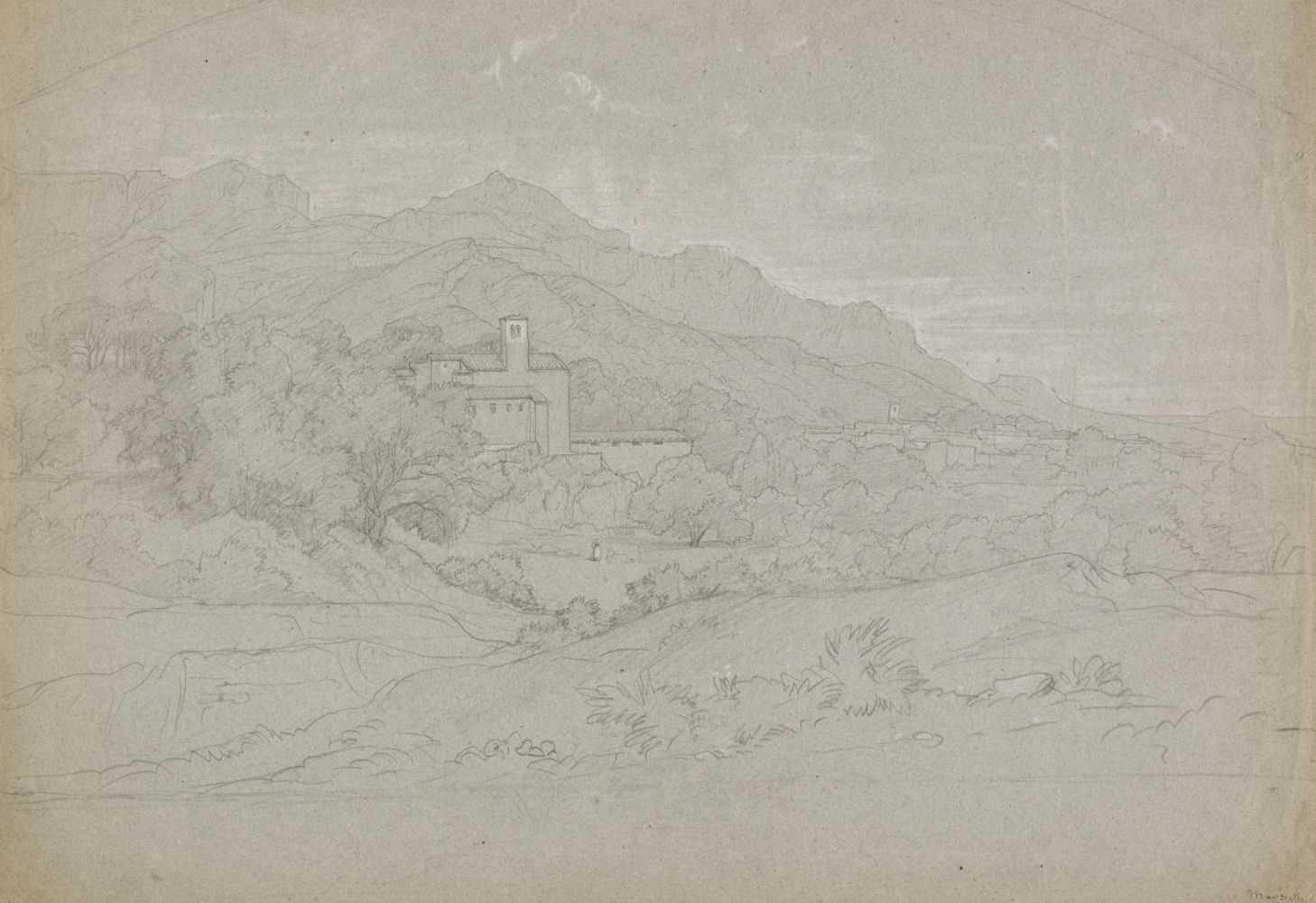 Lot 471 - Bertin (Francois-Edouard, 1797-1871). View on the outskirts of Marseille