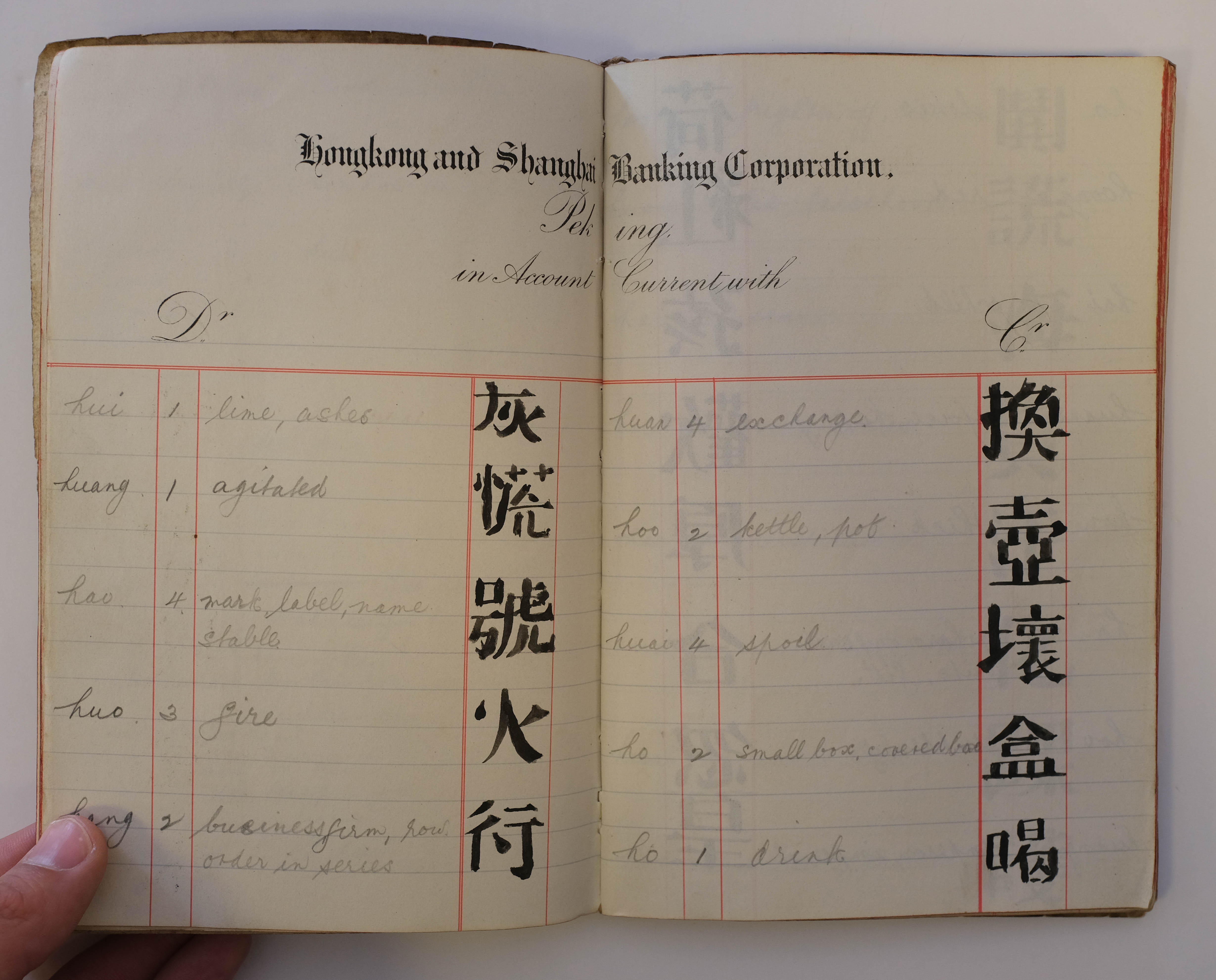 Lot 2 China. Manuscript ChineseEnglish dictionary,