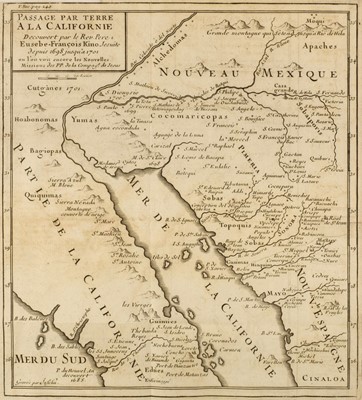 Lot 128 - California. Passage par terre à la Californie. Decouvert par Eusebe-François Kino, 1724