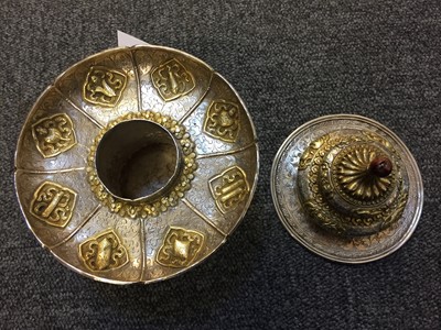 Lot 187 - Cup. A fine 19th century Tibetan silver cup and cover