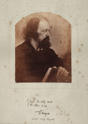 Lot 3 - Cameron, Julia Margaret, 1815-1879. Alfred Lord Tennyson, 'The Dirty Monk', May 1865