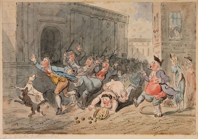 Lot 225 - Rowlandson (Thomas, 1756-1827). A Duck Hunt in Bartholomew Lane