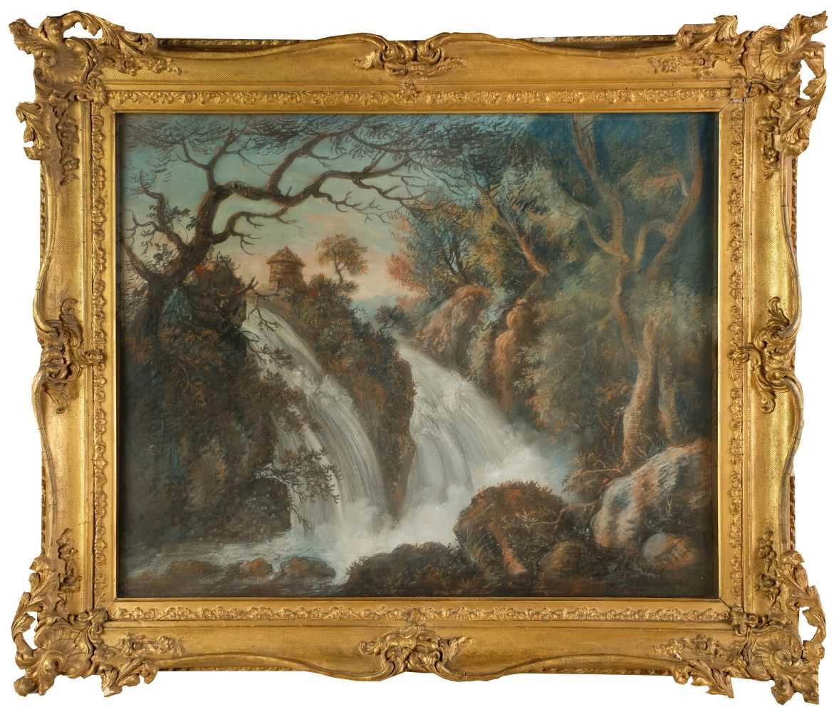 Lot 319 - French School. Landscape with Waterfall, later 18th century
