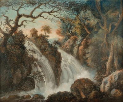 Lot 359 - French School. Landscape with Waterfall, later 18th century