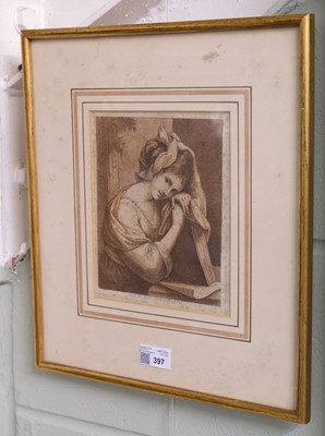 Lot 397 - Kauffmann (Angelica, 1741-1807).Woman Resting Her Head on a Book, 1770