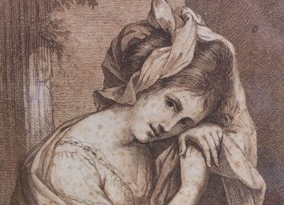 Lot 397 - Kauffmann (Angelica, 1741-1807).Woman Resting Her Head on a Book, 1770