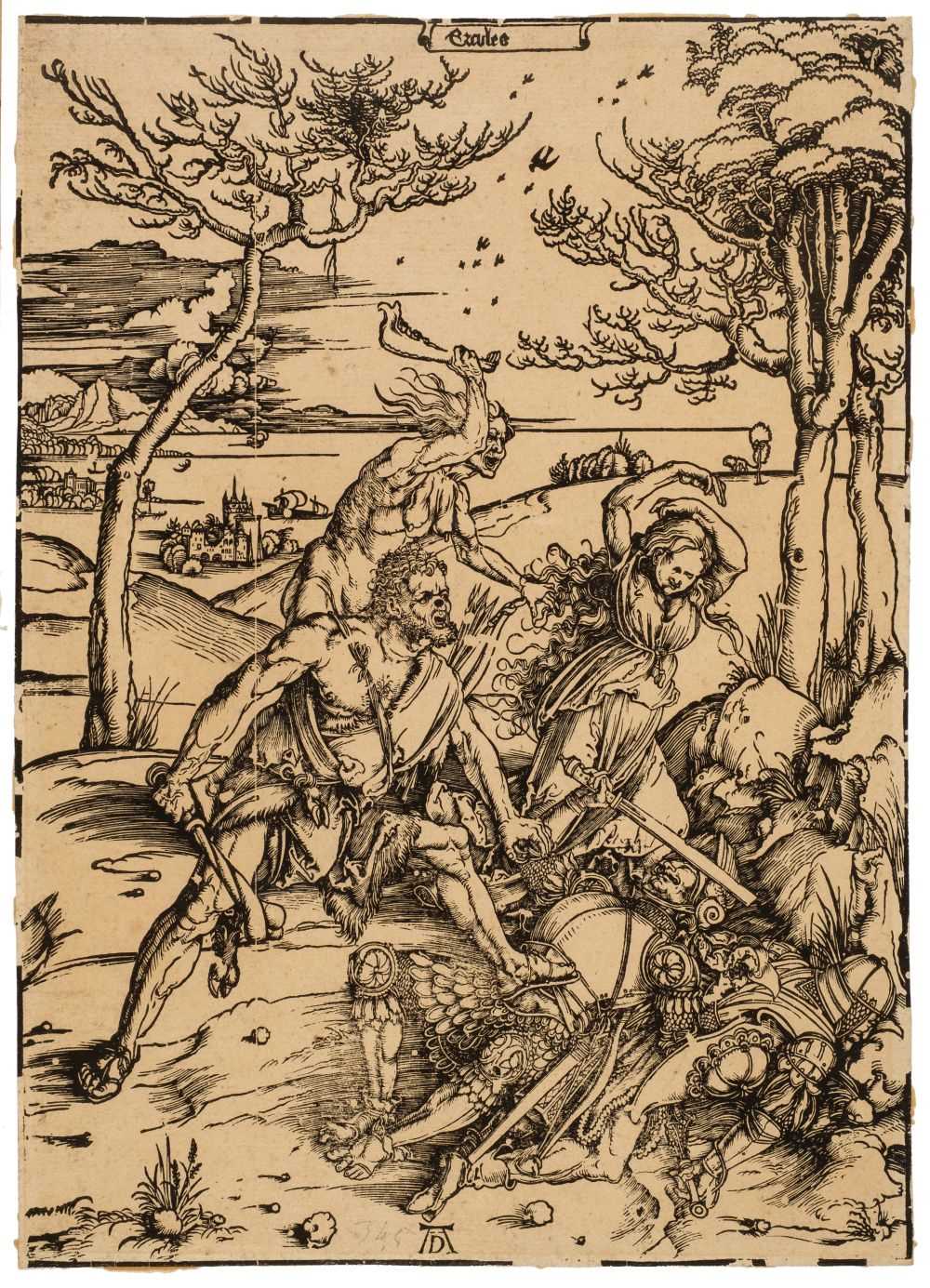 Lot 386 - Durer (Albrecht, 1471-1528). Hercules conquering the Molionide Twins, circa 1496