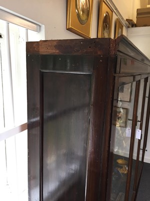 Lot 338 - Display cabinet. A large Edwardian rosewood and mahogany shop display cabinet