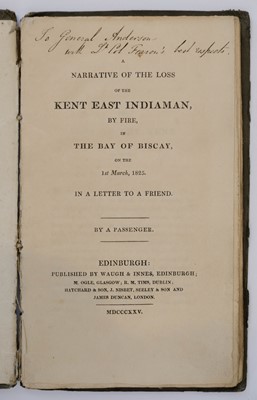 Lot 39 - MacGregor (Duncan). A Narrative of the Loss of the Kent, East Indiaman, 1825
