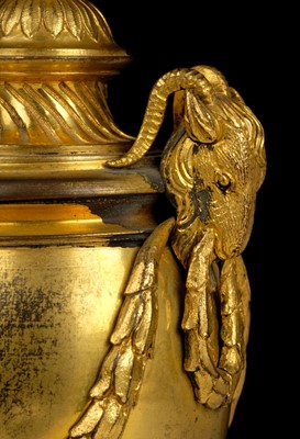 Lot 129 - Matthew Boulton. An George III ormolu 'Goat's Head' candle vase c.1770