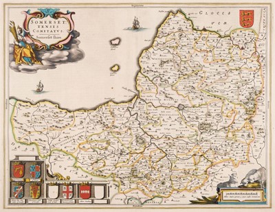 Lot 184 - Somerset. Blaeu (Johannes). Somersettensis comitatus. Somersetshire. circa 1646