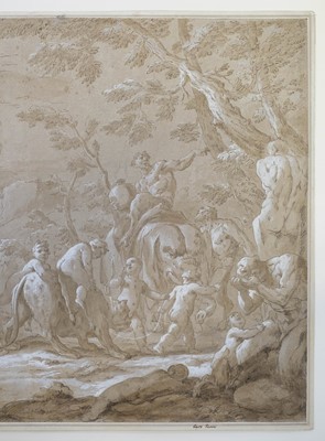 Lot 375 - Venetian School. Bacchanalian scene with sleeping Venus, Cupid and Satyr, early 18th century