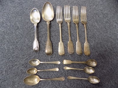 Lot 220 - Mixed silver. A collection of silver cuttlery,Victorian and later