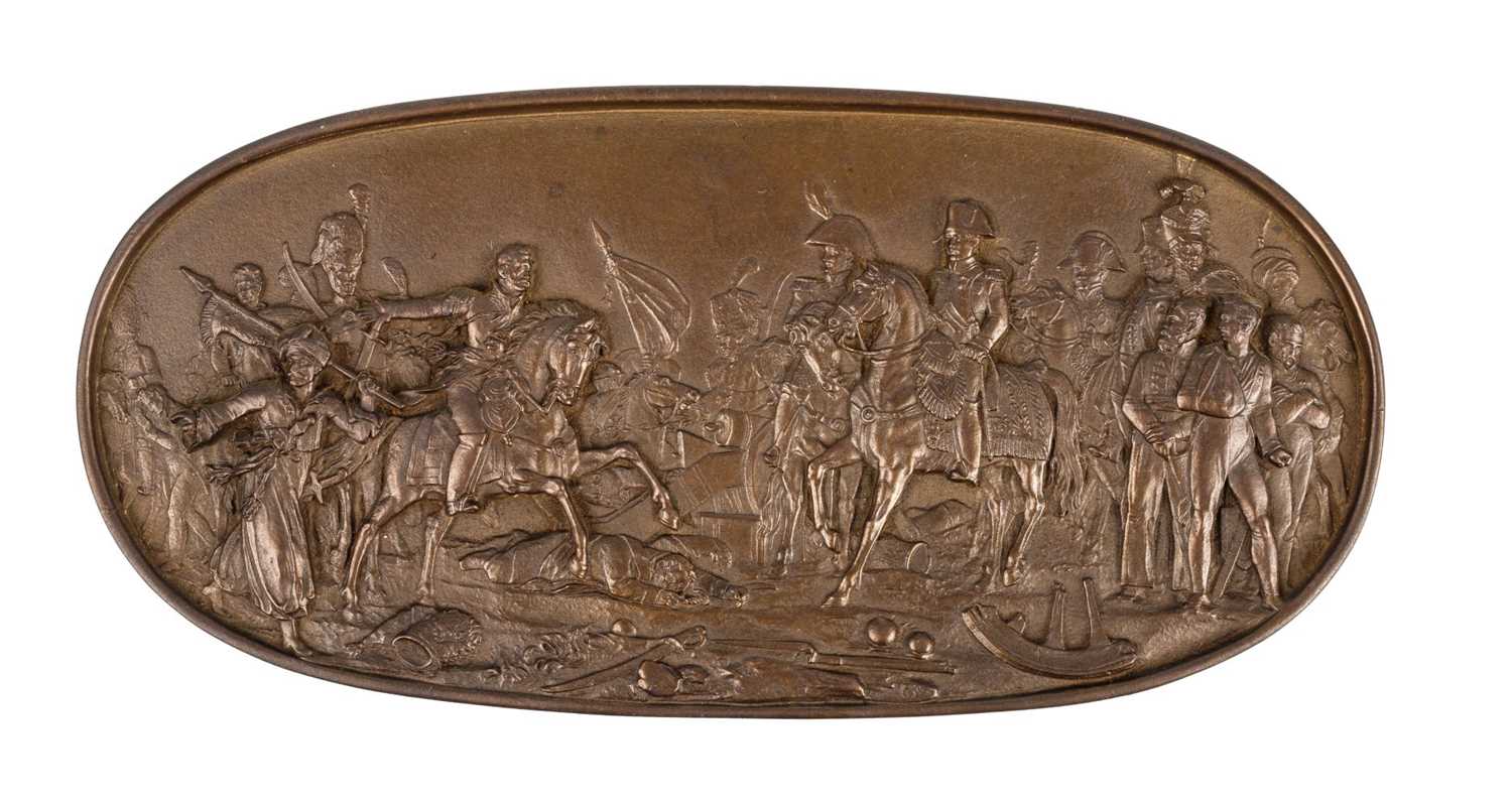 Lot 137 - Napoleon Bonaparte. A 19th century gilt copper panel, commemorating the victory of Austerlitz 1805